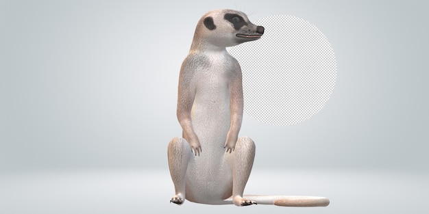 PSD une suricate isolée sur un fond transparent