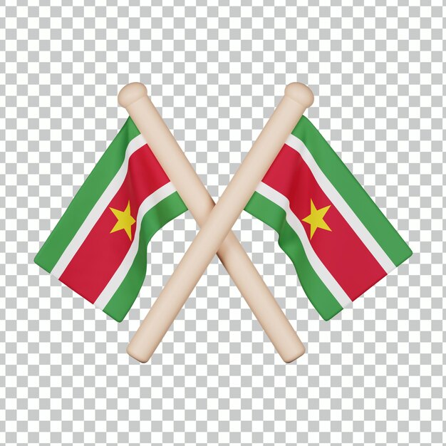 PSD surinam flagge 3d-symbol