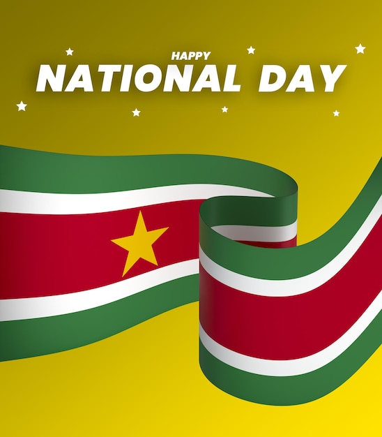 PSD surinam-flagge-element-design nationaler unabhängigkeitstag-banner-band psd
