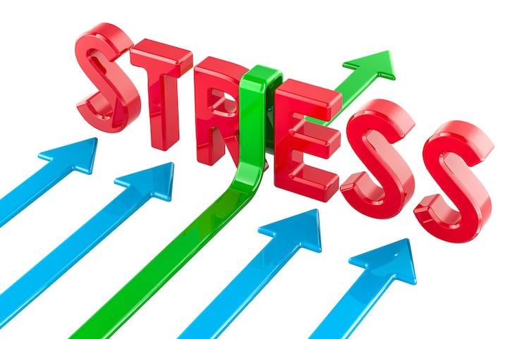 PSD surmonter le concept stress rendering 3d isolé sur un fond transparent