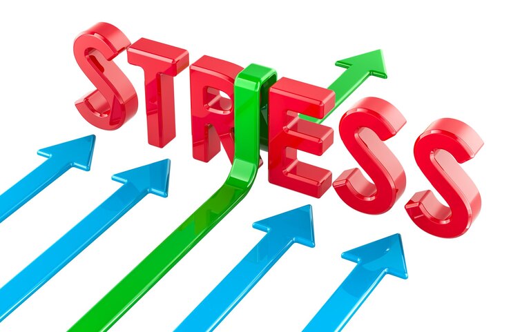 PSD surmonter le concept stress rendering 3d isolé sur un fond transparent