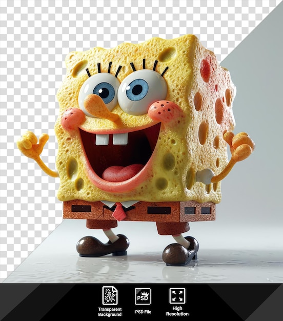 PSD surpreendente patrick estrela de spongebobs desenho animado como personagem com uma boca aberta e língua rosa capturado em um plano de perto