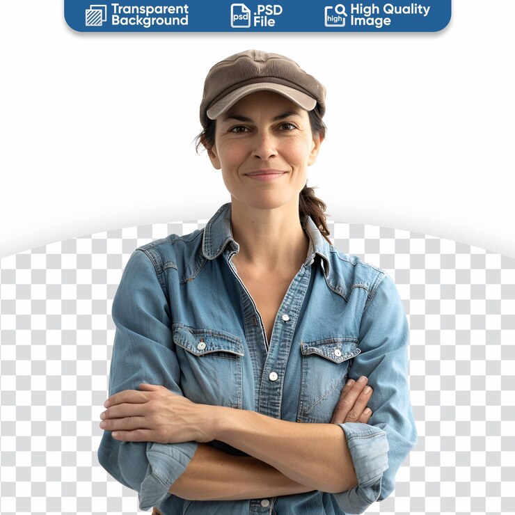 PSD con sus brazos cruzados un retrato de una feliz mujer granjera la agricultura corre en mi sangre