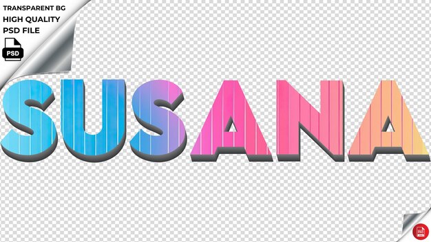 Susana typographie regenbogen farbenfrohe text textur psd durchsichtig