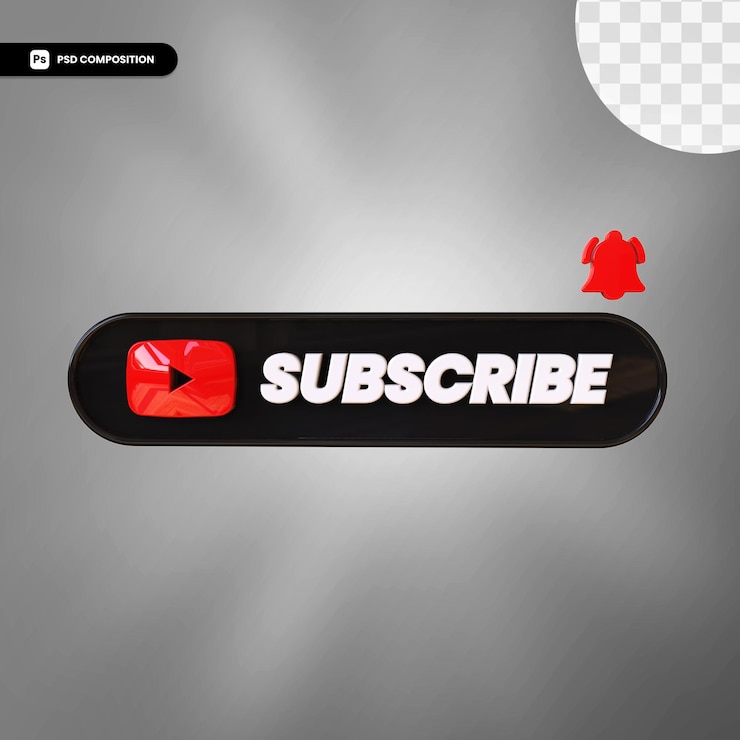 PSD suscripción de youtube 3d
