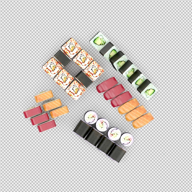 Sushi 3d render