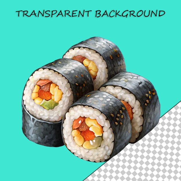 PSD sushi aislado en un fondo transparente