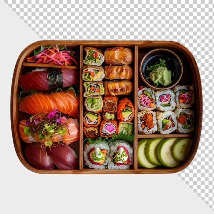 PSD sushi aislado sobre un fondo transparente