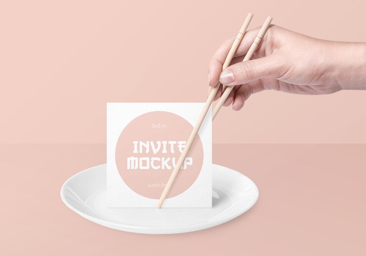 Sushi Bar Invite Mockup