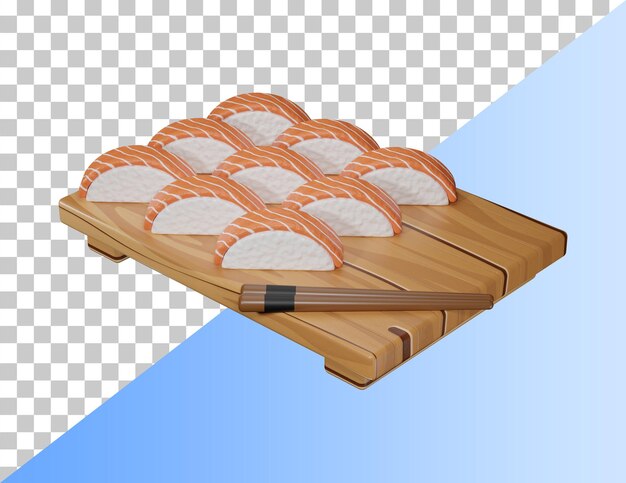 Sushi delicioso ícone 3d