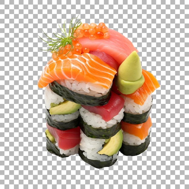 PSD sushi em fundo transparente