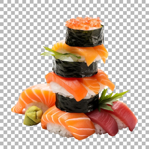 PSD sushi em fundo transparente