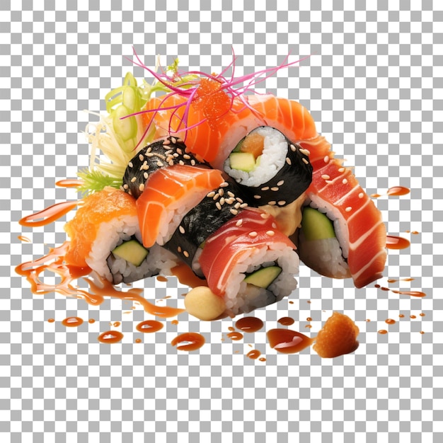 PSD sushi en un fondo transparente