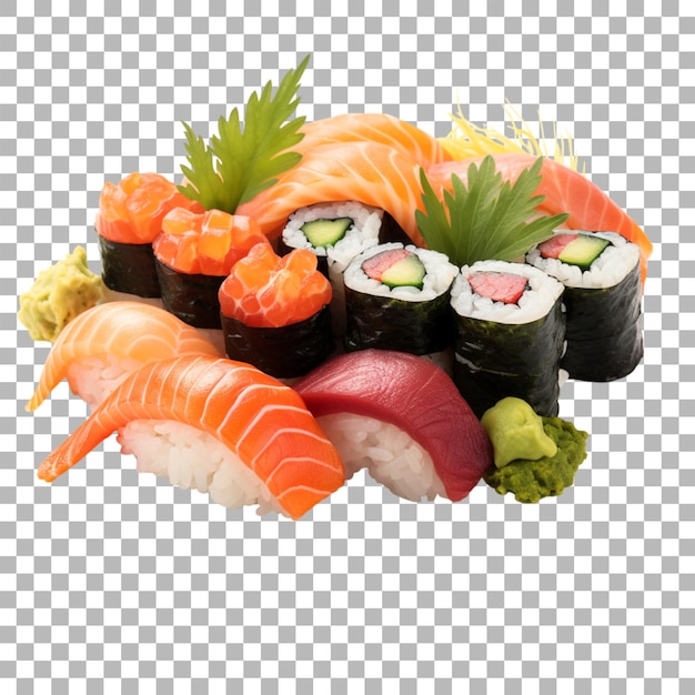 PSD sushi en un fondo transparente