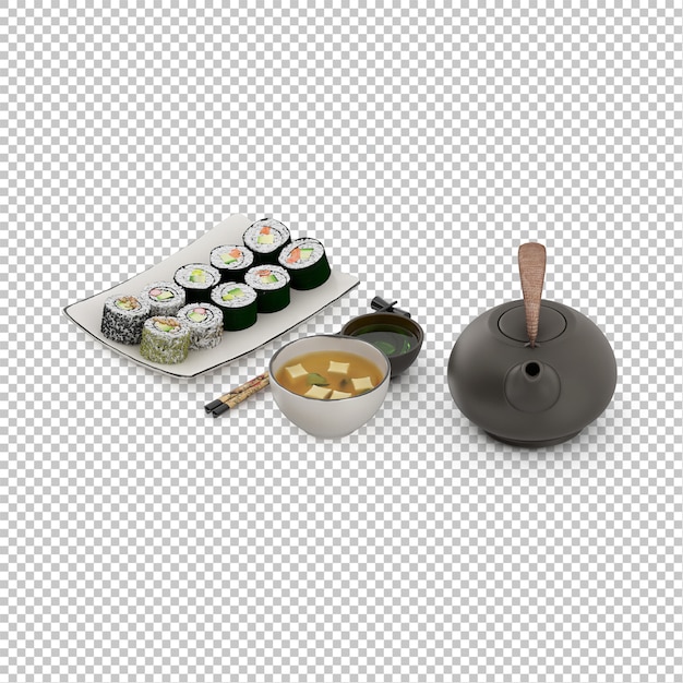 Sushi isométrico