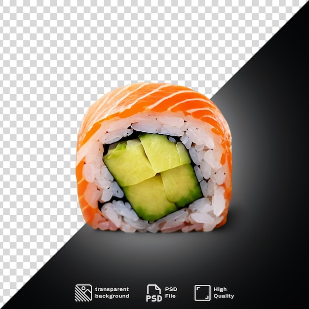 PSD un sushi y una pieza de sushi se muestran en un fondo transparente