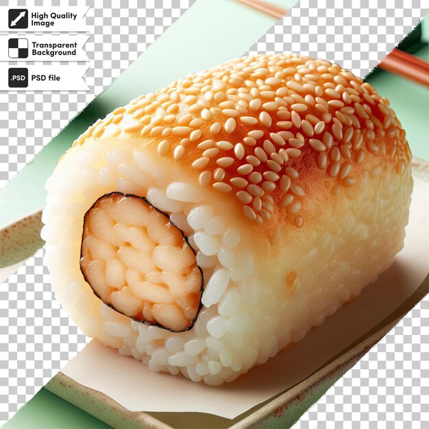 Sushi psd com pauzinhos em fundo transparente