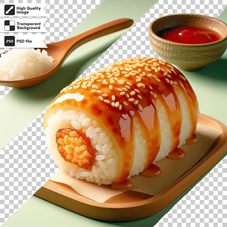 PSD sushi psd con palillos sobre un fondo transparente