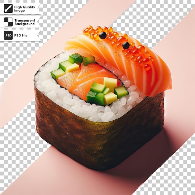 PSD sushi psd con palillos sobre un fondo transparente