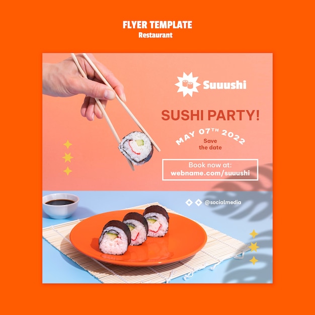 PSD sushi-restaurant-flyer-vorlage