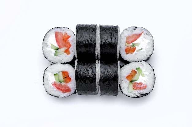 Sushi Rolls Alimenti giapponesi maki sfondo isolato Perfetto per l'utilizzo nel menu commerciale alimentare