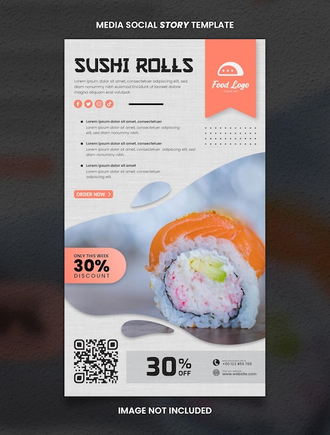 Sushi rolls japanische küche medien social story post