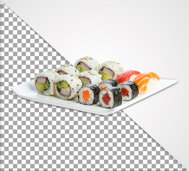 Sushi sobre fondo transparente para composición