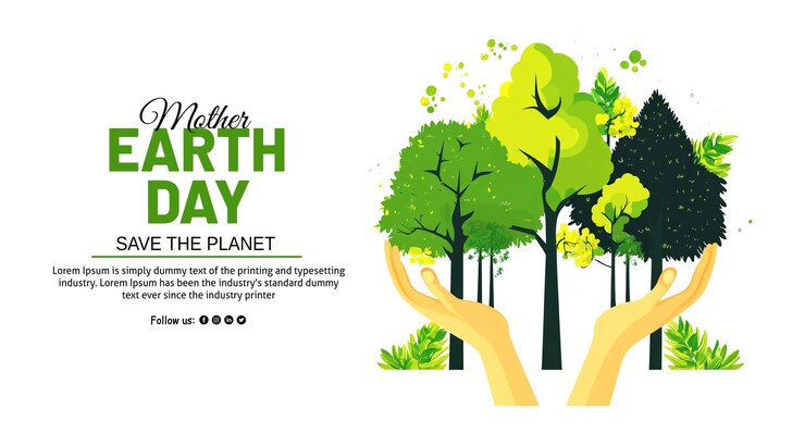 PSD sustainable earth day concept with trees