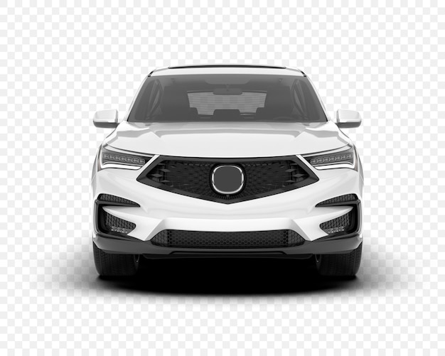 SUV Acura en vista delantera en blanco