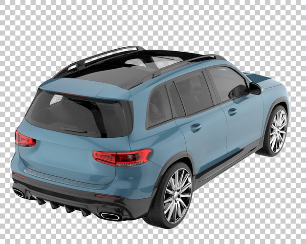 SUV auf transparentem Hintergrund. 3D-Rendering - Abbildung