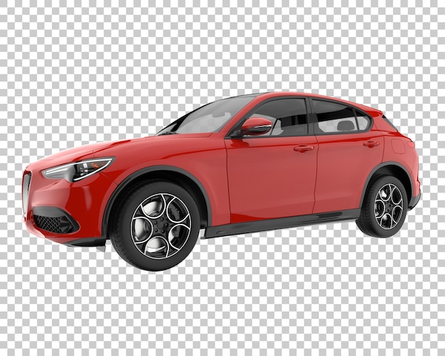 SUV auf transparentem Hintergrund. 3D-Rendering - Abbildung
