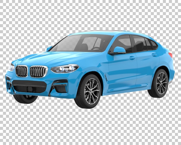 SUV auf transparentem Hintergrund. 3D-Rendering - Abbildung