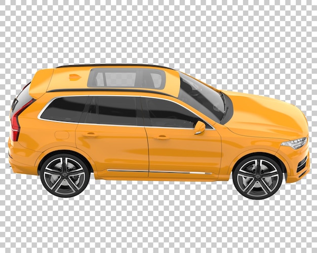 SUV auf transparentem Hintergrund. 3D-Rendering - Abbildung