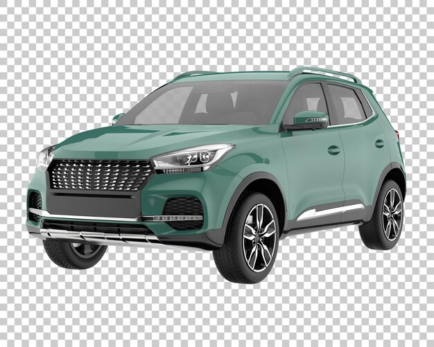 SUV auf transparentem Hintergrund. 3D-Rendering - Abbildung