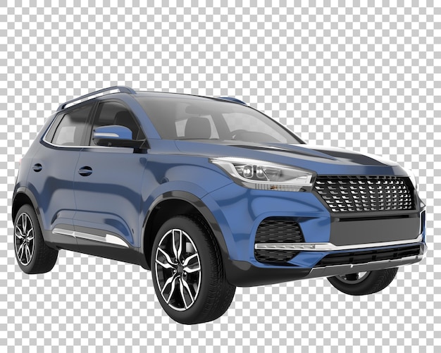 SUV auf transparentem Hintergrund. 3D-Rendering - Abbildung