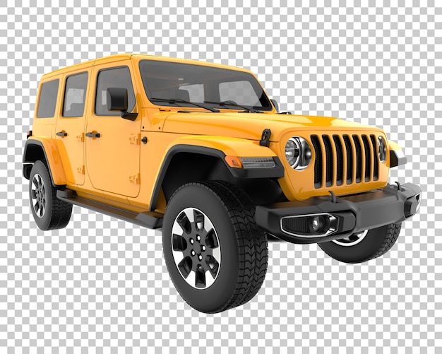 SUV auf transparentem Hintergrund. 3D-Rendering - Abbildung