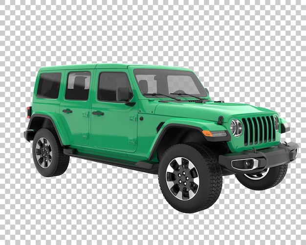 SUV auf transparentem Hintergrund. 3D-Rendering - Abbildung