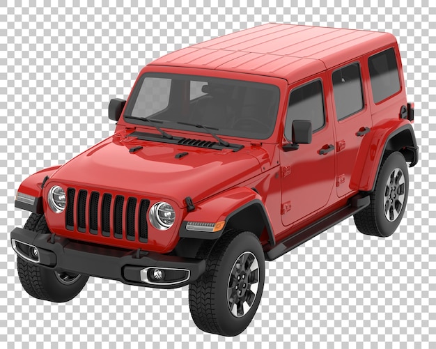 SUV auf transparentem Hintergrund. 3D-Rendering - Abbildung