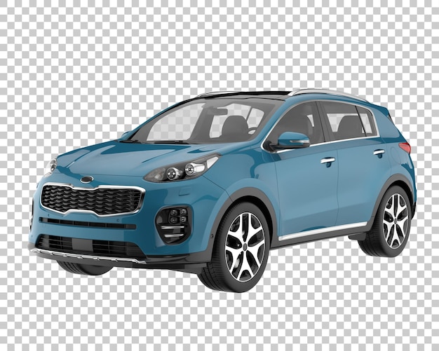 SUV auf transparentem Hintergrund. 3D-Rendering - Abbildung