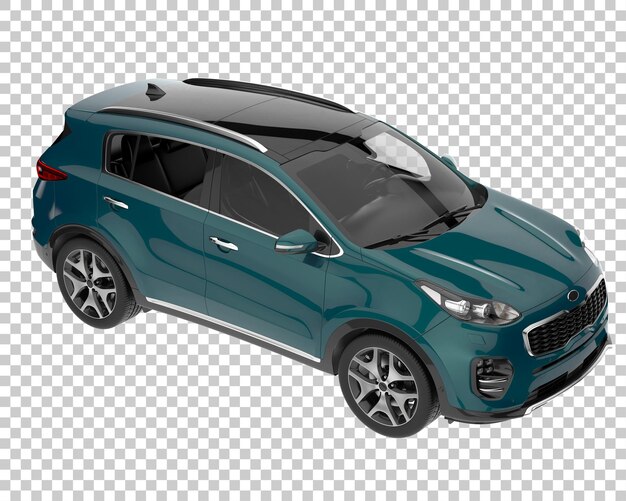 SUV auf transparentem Hintergrund. 3D-Rendering - Abbildung