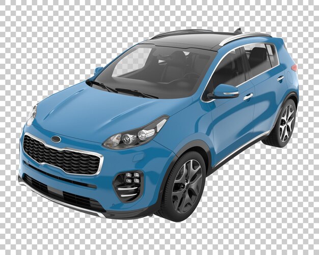 SUV auf transparentem Hintergrund. 3D-Rendering - Abbildung