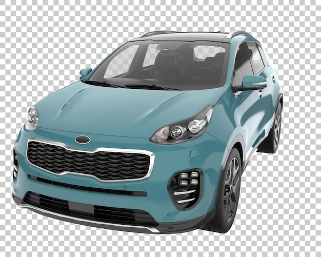 SUV auf transparentem Hintergrund. 3D-Rendering - Abbildung