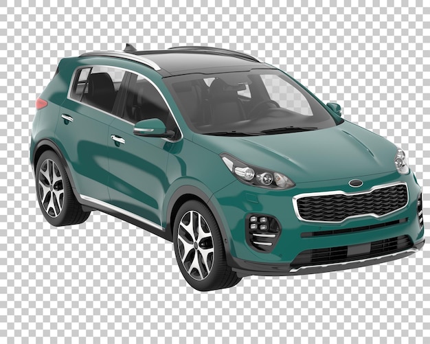 SUV auf transparentem Hintergrund. 3D-Rendering - Abbildung