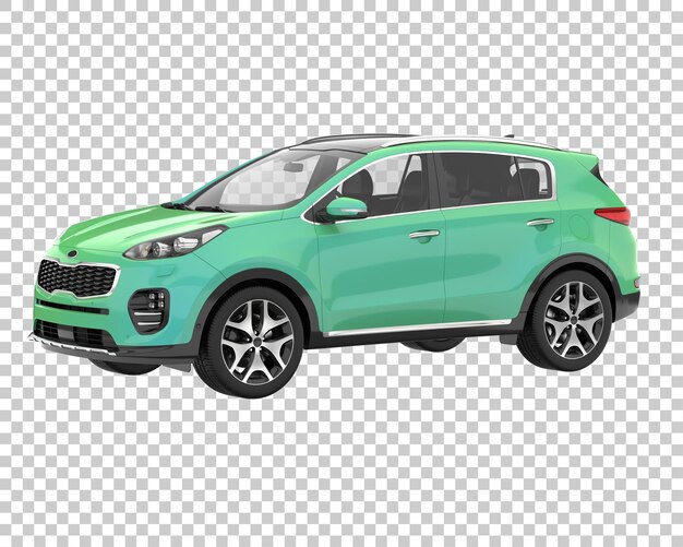 SUV auf transparentem Hintergrund. 3D-Rendering - Abbildung