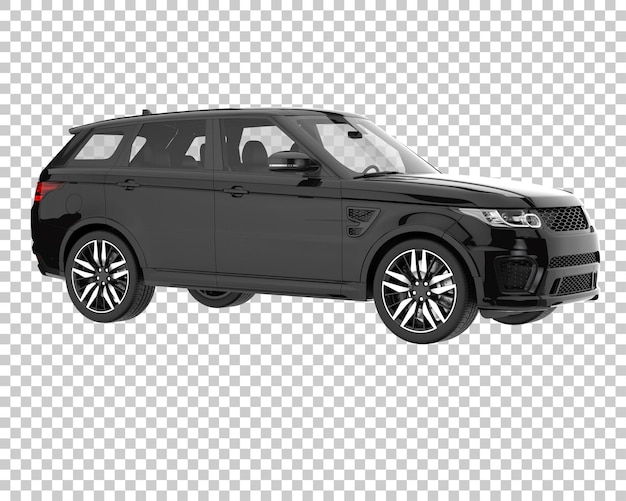 SUV auf transparentem Hintergrund. 3D-Rendering - Abbildung