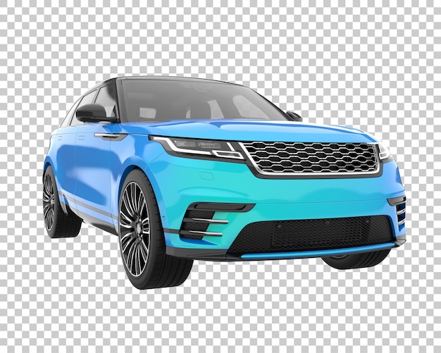 SUV auf transparentem Hintergrund. 3D-Rendering - Abbildung