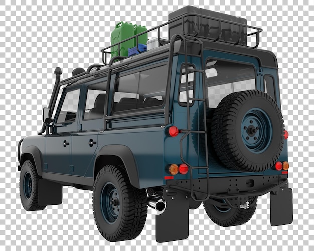 SUV auf transparentem Hintergrund. 3D-Rendering - Abbildung