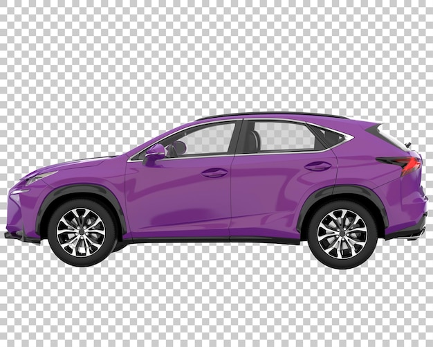 SUV auf transparentem Hintergrund. 3D-Rendering - Abbildung