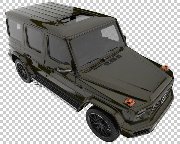 SUV auf transparentem Hintergrund. 3D-Rendering - Abbildung