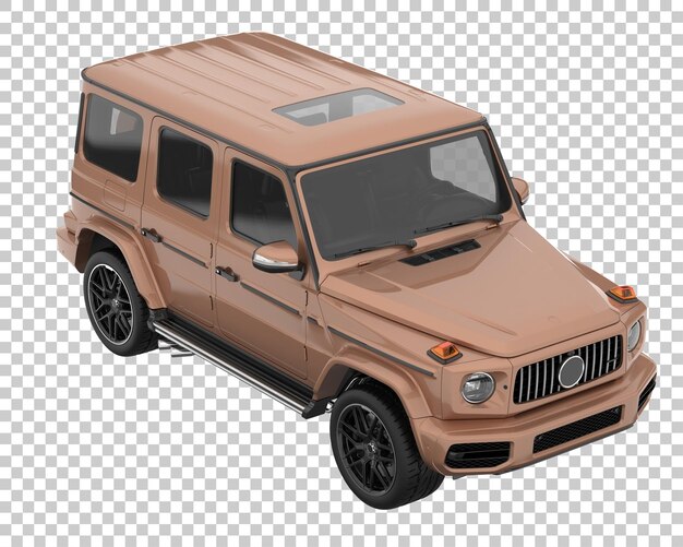 SUV auf transparentem Hintergrund. 3D-Rendering - Abbildung